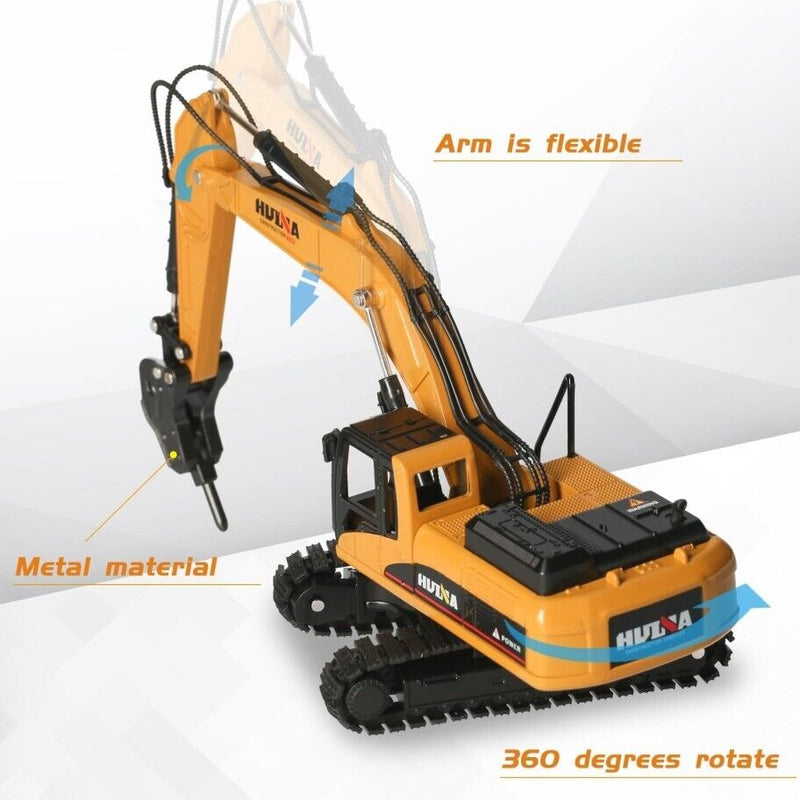 Huina Metal Rock Breaker Model 1:50 Alloy Engineering Construction Vehicle 1711