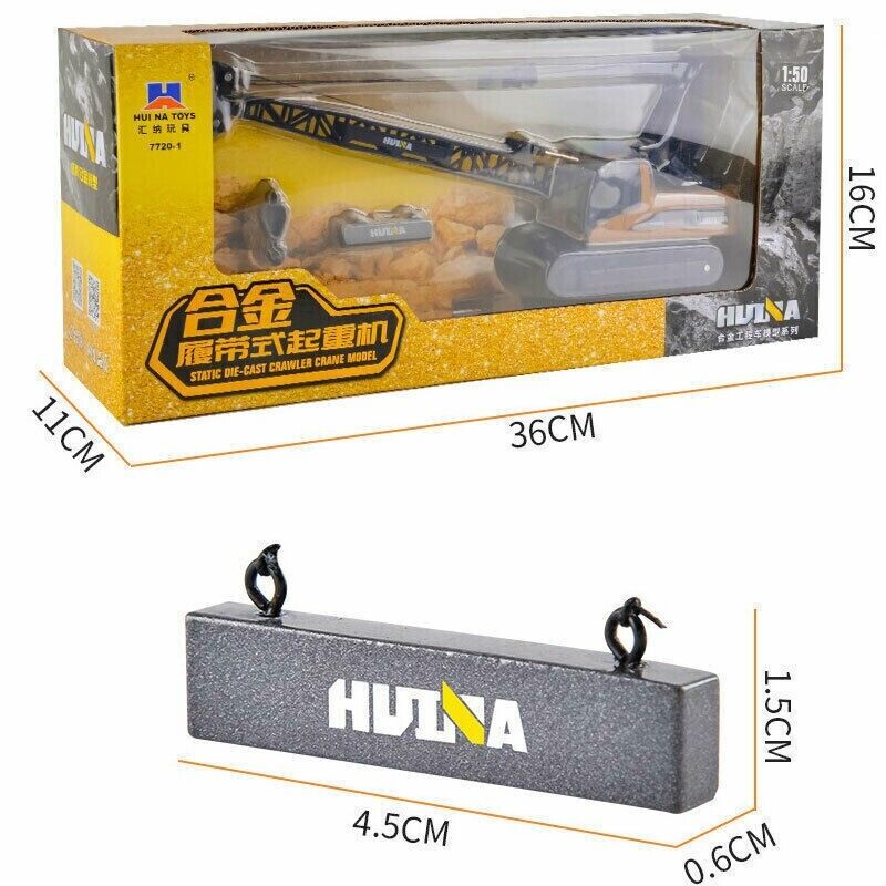 Huina Alloy Crane Truck 1:50 Diecast Hoist Truck Construction Model To