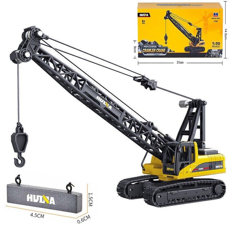 Huina Alloy Crane Truck 1 50 Diecast Hoist Truck Construction Model To