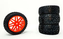 Red/Orange Off-Road Buggy Wheels with Tyres - 4 Pack