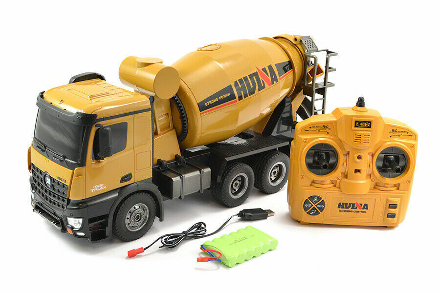 Huina 1 14 Scale Remote Controlled Cement Mixer Truck With Working Mix