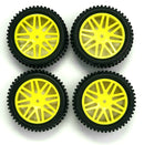 Yellow Off-Road Buggy Wheels with Tyres - 4 Pack